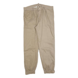 Womens Beige Relaxed Leg Trousers W36 L32 Zip Closure Lightweight Summer Casual