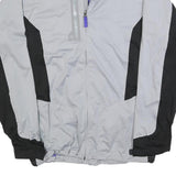 ADIDAS Mens Grey & Black Athletic Polyester Blend Zip Jacket L Sports Outerwear