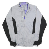ADIDAS Mens Grey & Black Athletic Polyester Blend Zip Jacket L Sports Outerwear
