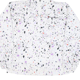 CHAMPION Womens White & Black Graphic Print Hooded Nylon Jacket M Zip Patterned