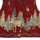 COUNTRY CLOTHING CO Womens Red Woodland Animal Acrylic Blend Button Jacket XL