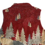 COUNTRY CLOTHING CO Womens Red Woodland Animal Acrylic Blend Button Jacket XL