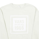 VANS Mens White Crew Neck XS Sweatshirt Cotton Blend Pullover Off The Wall