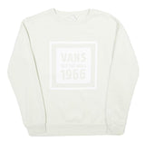 VANS Mens White Crew Neck XS Sweatshirt Cotton Blend Pullover Off The Wall
