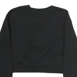 FILA Womens Black Crop Crew Neck Sweatshirt S Striped Logo Casual