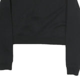 FILA Womens Black Crop Crew Neck Sweatshirt S Striped Logo Casual