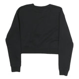 FILA Womens Black Crop Crew Neck Sweatshirt S Striped Logo Casual