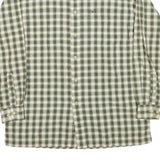TOMMY HILFIGER Mens Green & White Check Shirt S Classic Cotton Blend Long Sleeve