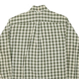 TOMMY HILFIGER Mens Green & White Check Shirt S Classic Cotton Blend Long Sleeve