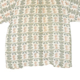 EXOFFICIO Mens Cream & Green Rayon Pattern Shirt S Lightweight Casual Summer