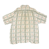 EXOFFICIO Mens Cream & Green Rayon Pattern Shirt S Lightweight Casual Summer