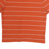 NAUTICA Mens Orange & White Striped Short Sleeve Polo Shirt L Classic Fit