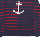 NAUTICA Womens Navy Blue & Red Anchor Patterned Jumper Crew Neck Basic Knit XL
