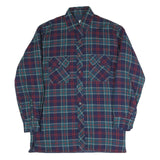 DICKIES Mens Blue Red & Green Check Jacket S Cotton Blend Button Front Casual