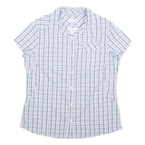 COLUMBIA Womens Blue & White Check Shirt L Lightweight Summer Casual