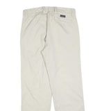 YES OR NO Mens Cotton Blend White Regular Fit Straight Leg Trousers W32 L32 Zip