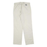 YES OR NO Mens Cotton Blend White Regular Fit Straight Leg Trousers W32 L32 Zip