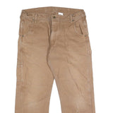 KEY Mens Cotton Beige Regular Fit Straight Leg Trousers W34 L27 Workwear Zip
