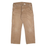 KEY Mens Cotton Beige Regular Fit Straight Leg Trousers W34 L27 Workwear Zip