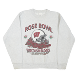 Mens Grey Wisconsin Rose Bowl Graphic Sweatshirt M Long Sleeve Crew Neck Cotton