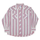WRANGLER Mens Red & White Stripe Shirt 2XL Western Style Casual Cotton Blend