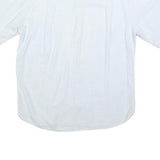 VAN JAACK Mens White & Cream Cotton Blend Shirt L Button Casual Plain Summer