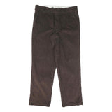 DICKIES Mens Cotton Blend Brown Regular Fit Straight Leg Trousers W36 L32