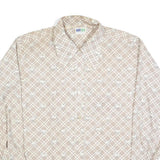 MR DEECEE Mens Beige Check Shirt XL Cotton Blend Long Sleeve Button Closure