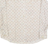 MR DEECEE Mens Beige Check Shirt XL Cotton Blend Long Sleeve Button Closure