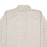 MR DEECEE Mens Beige Check Shirt XL Cotton Blend Long Sleeve Button Closure