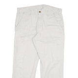 CARHARTT Mens White Relaxed Straight Cotton Blend Trousers W36 L30 Workwear