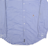 TOMMY HILFIGER Mens Blue & White Striped Shirt XL Classic Cotton Long Sleeve