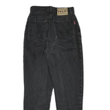 HIS Womens Black Relaxed Tapered Denim Medium W25 L28 Casual Zip Jeans