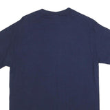 GILDAN Mens Navy Blue University Graphic T-Shirt M Crew Neck Short Sleeve Cotton