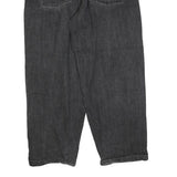 EVOLUTION Mens Relaxed Jeans Black Denim W42 L34 Comfortable Cotton Blend Zip