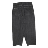 EVOLUTION Mens Relaxed Jeans Black Denim W42 L34 Comfortable Cotton Blend Zip