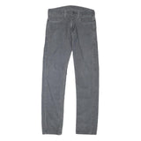 LEVI'S Womens Cotton Blend Grey Regular Straight Trousers W30 L33 Classic Zip