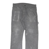DICKIES Mens Cotton Blend Grey Regular Straight Trousers W32 L34 Workwear Zip