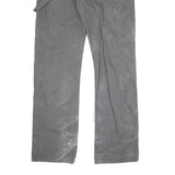 DICKIES Mens Cotton Blend Grey Regular Straight Trousers W32 L34 Workwear Zip