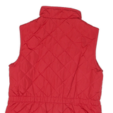 ST JOHNS BAY Womens Red Quilted Jacket M Polyester Blend Zip Pockets