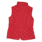 ST JOHNS BAY Womens Red Quilted Jacket M Polyester Blend Zip Pockets