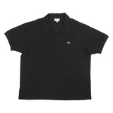 LACOSTE Mens Black Short Sleeve Plain XL Cotton Polo Shirt Classic Casual