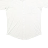 JC PENNY Mens White Shirt L Polyester Short Sleeve Button Collar Casual