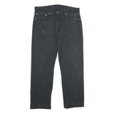 LEVI'S Mens Cotton Blend Black Regular Straight Trousers W36 L29 Classic Zip