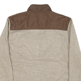 STARTER Mens Beige & Brown Zip Jacket L Polyester Blend Casual Outerwear