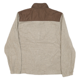 STARTER Mens Beige & Brown Zip Jacket L Polyester Blend Casual Outerwear