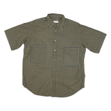 LINEA PRINCIPE Mens Olive & Mustard Patterned Shirt L Cotton Blend Casual