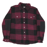 DICKIES Womens Maroon & Black Check Shirt M Button Front Casual Style