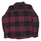 DICKIES Womens Maroon & Black Check Shirt M Button Front Casual Style