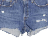 LEVI'S Womens Denim Blue Casual Shorts M W29 Distressed Frayed Hem